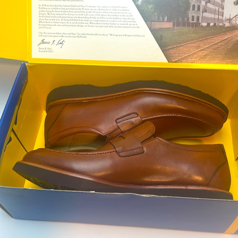 Samuel Hubbard Ivy Legend Men’s Whisky Leather Slip-On Loafers 8 M Vibram Sole - Picture 7 of 8